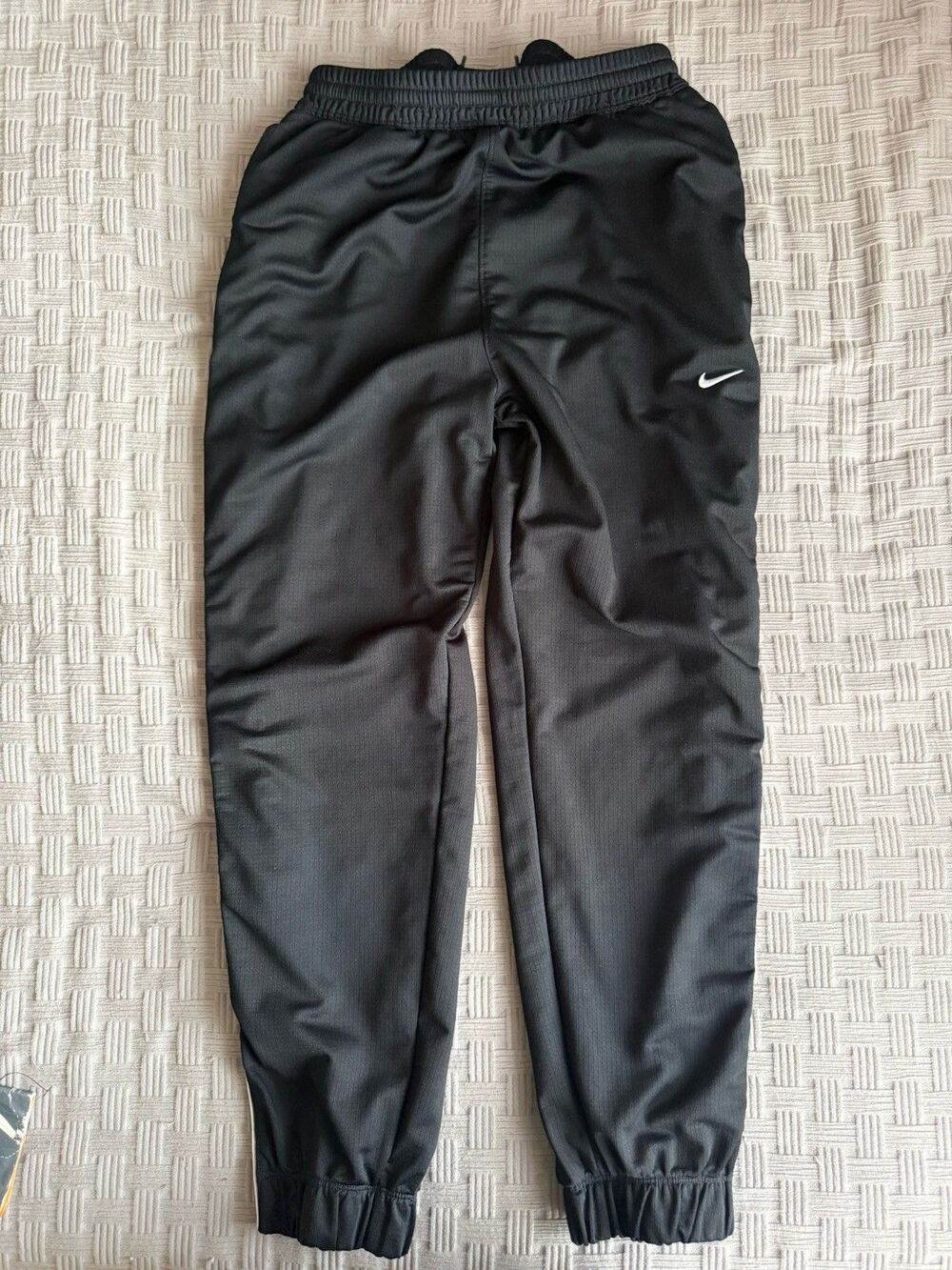Vintage Nike Tearaway Snap Track Pants Black White Stripe Swoosh Women's XL